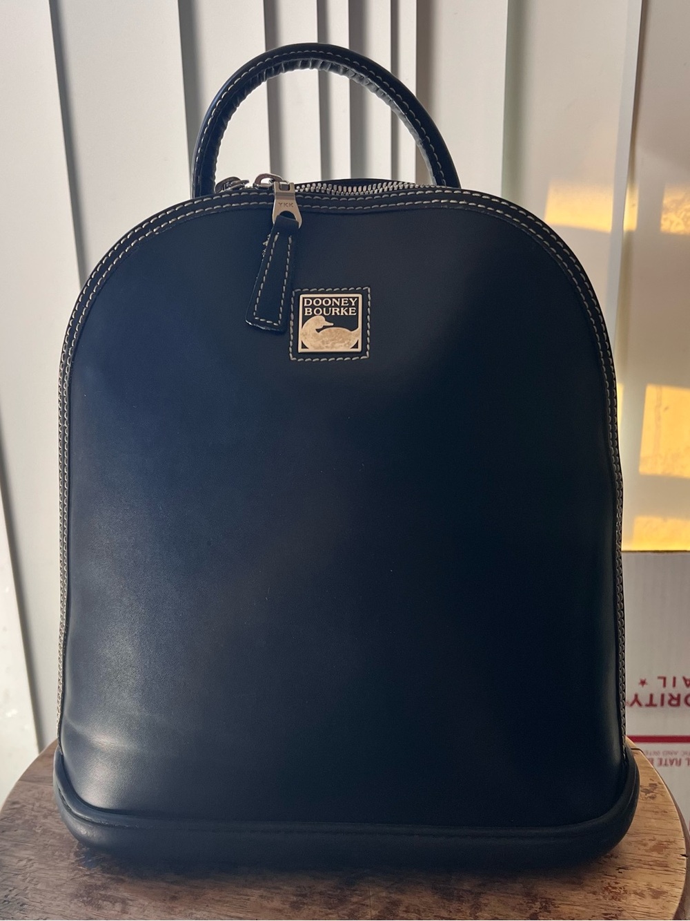 Dooney & Bourke Black Leather Dome Backpack